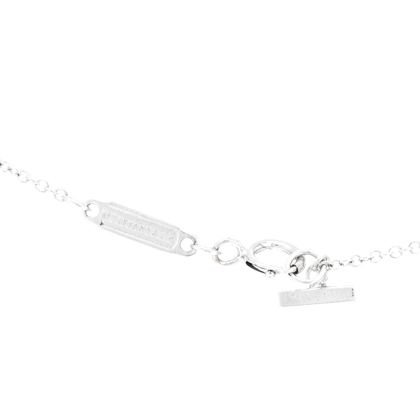 18K White Gold Diamond Mini T Smile Pendant Necklace