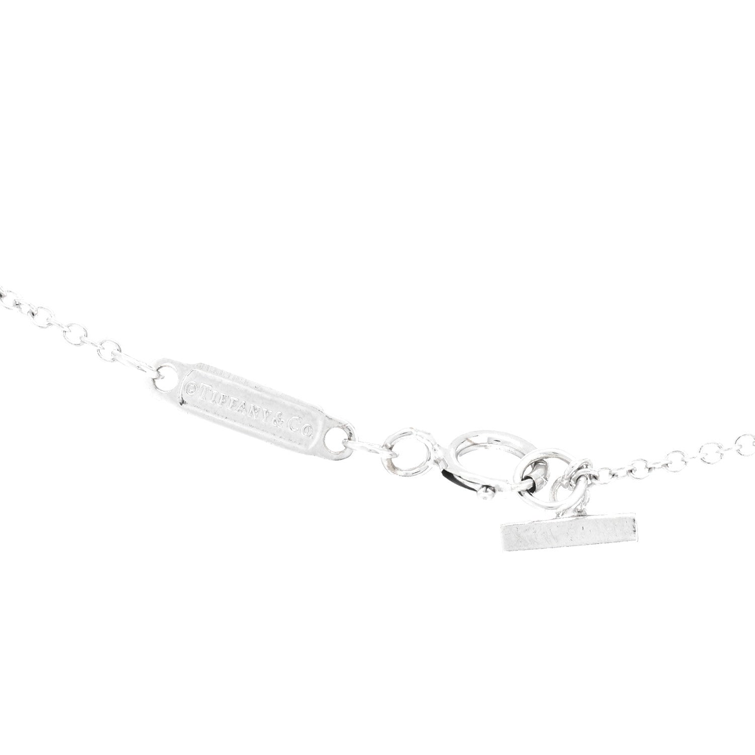Tiffany 18K White Gold Diamond Mini T Smile Pendant Necklace 4 of 4