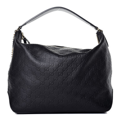 Gucci Guccissima Signature Large Linea A Hobo Black 1 of 10