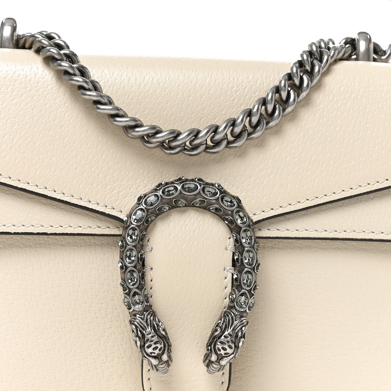 Gucci Textured Calfskin Crystal Mini Dionysus Shoulder Bag Mystic White 8 of 10