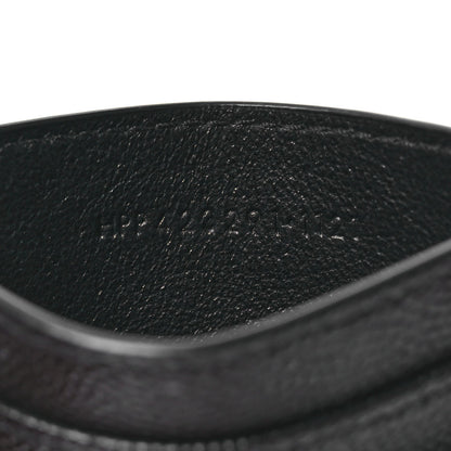 Saint Laurent Grain De Poudre Matelasse Chevron Monochrome Monogram Credit Card Case Black 7 of 8