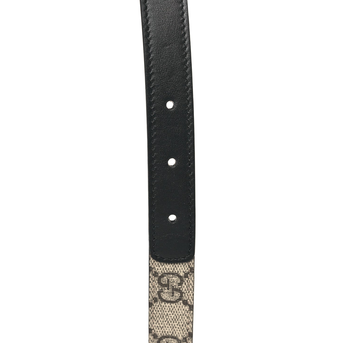 GG Supreme Monogram Matte Plutone Calfskin Double G 20mm Belt 95 38 Beige Ebony New Acero