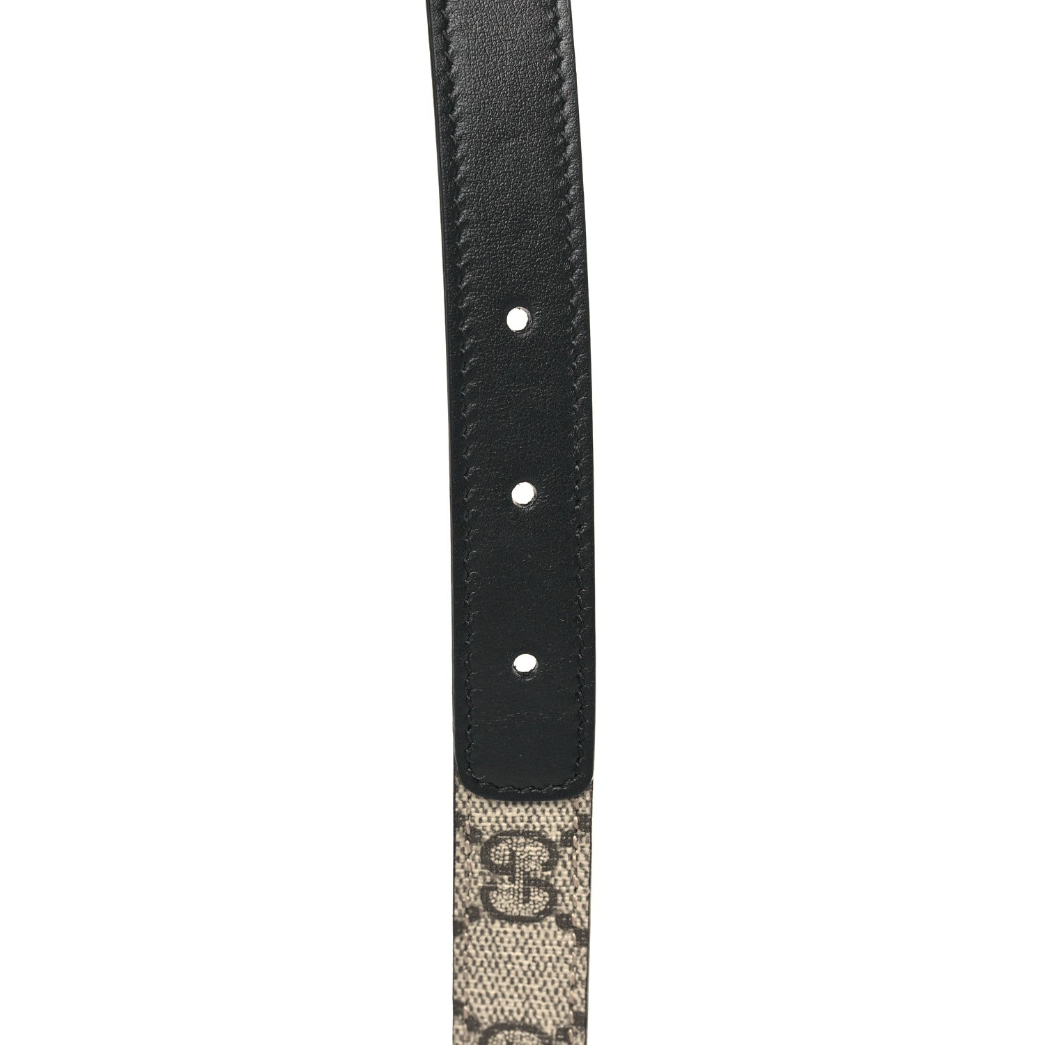 Gucci GG Supreme Monogram Matte Plutone Calfskin Double G 20mm Belt 95 38 Beige Ebony New Acero 5 of 5