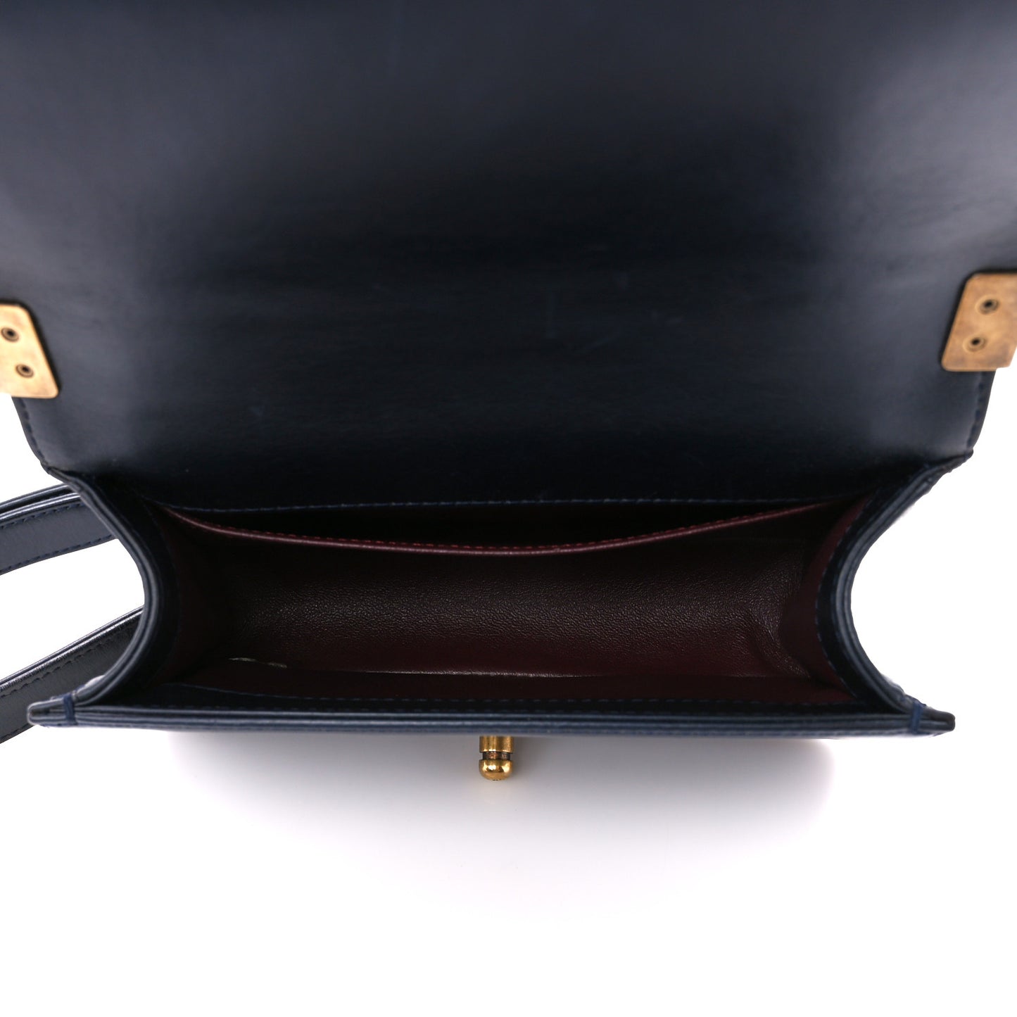 Calfskin Embossed Small Paris Salzburg Boy Flap Navy