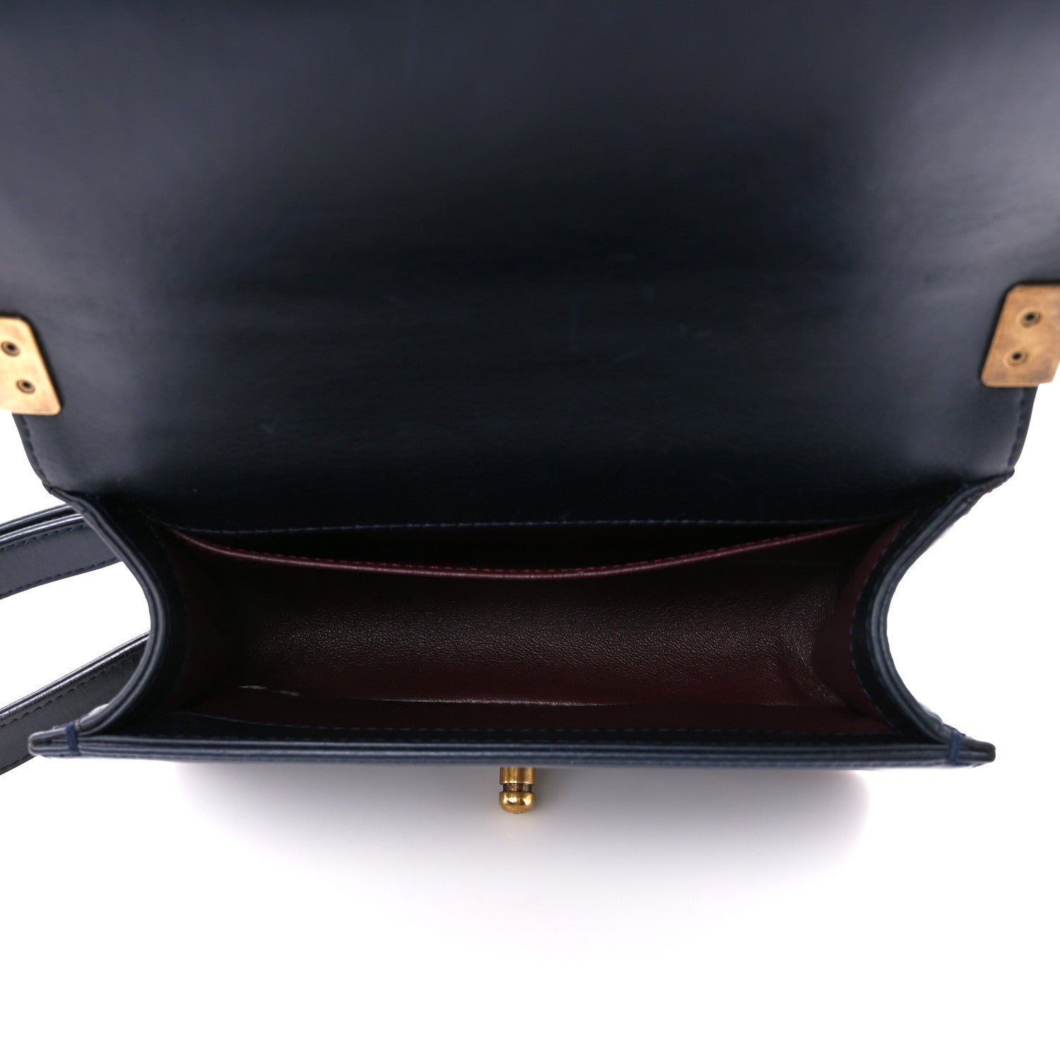Chanel Calfskin Embossed Small Paris Salzburg Boy Flap Navy 5 of 11