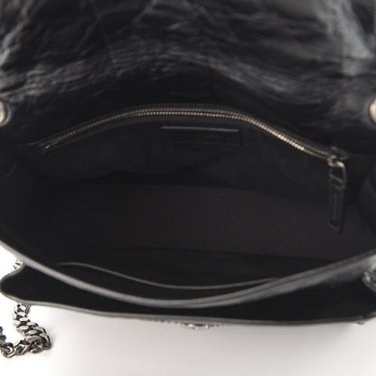 Saint Laurent Crinkled Calfskin Matelasse Monogram Medium Niki Chain Satchel Black 4 of 11