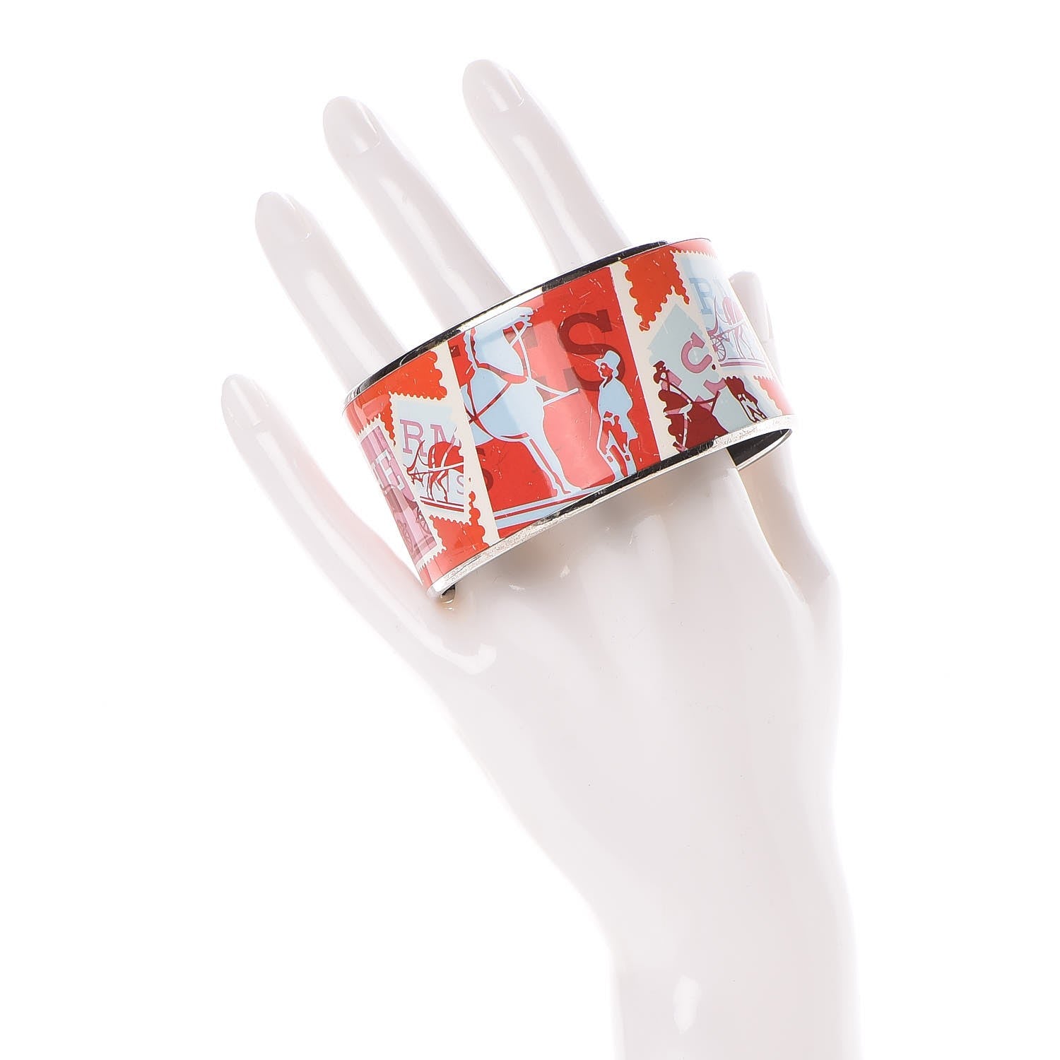 Hermes Enamel Printed Extra Wide De Passage a Paris Bracelet 70 2 of 6