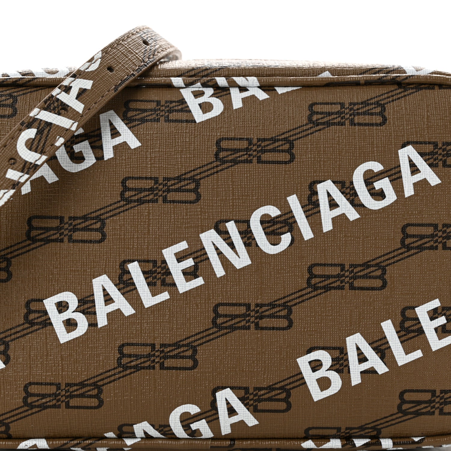 Balenciaga Coated Canvas BB Monogram Allover Logo Small Camera Bag Beige Brown Black 8 of 11