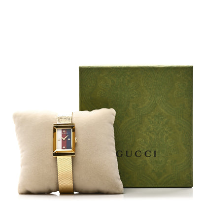 Gucci Stainless Steel 14mm Web G-Frame Quartz Watch Gold 5 of 5