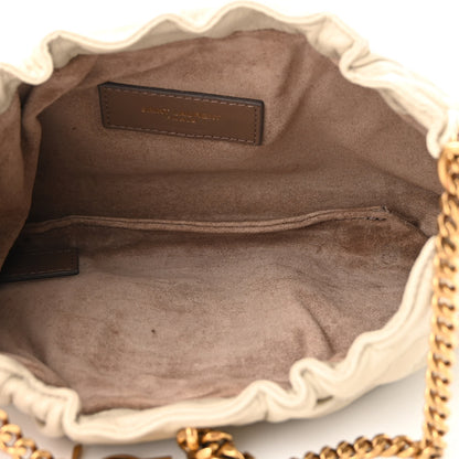 Saint Laurent Calfskin Pac Pac Ruched Hobo Winter White 5 of 10