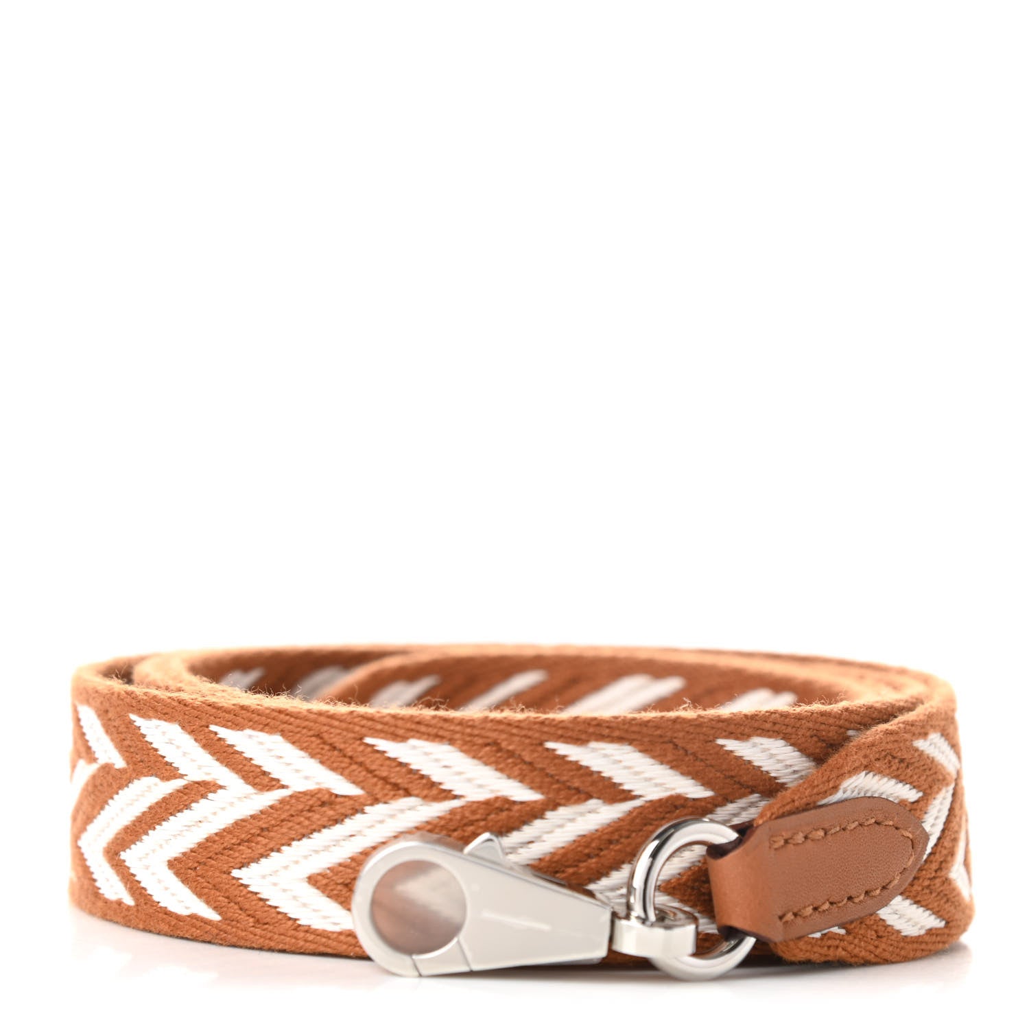 Hermes Toile Swift 25mm Sangle ZigZag Shoulder Strap Gold White 1 of 5