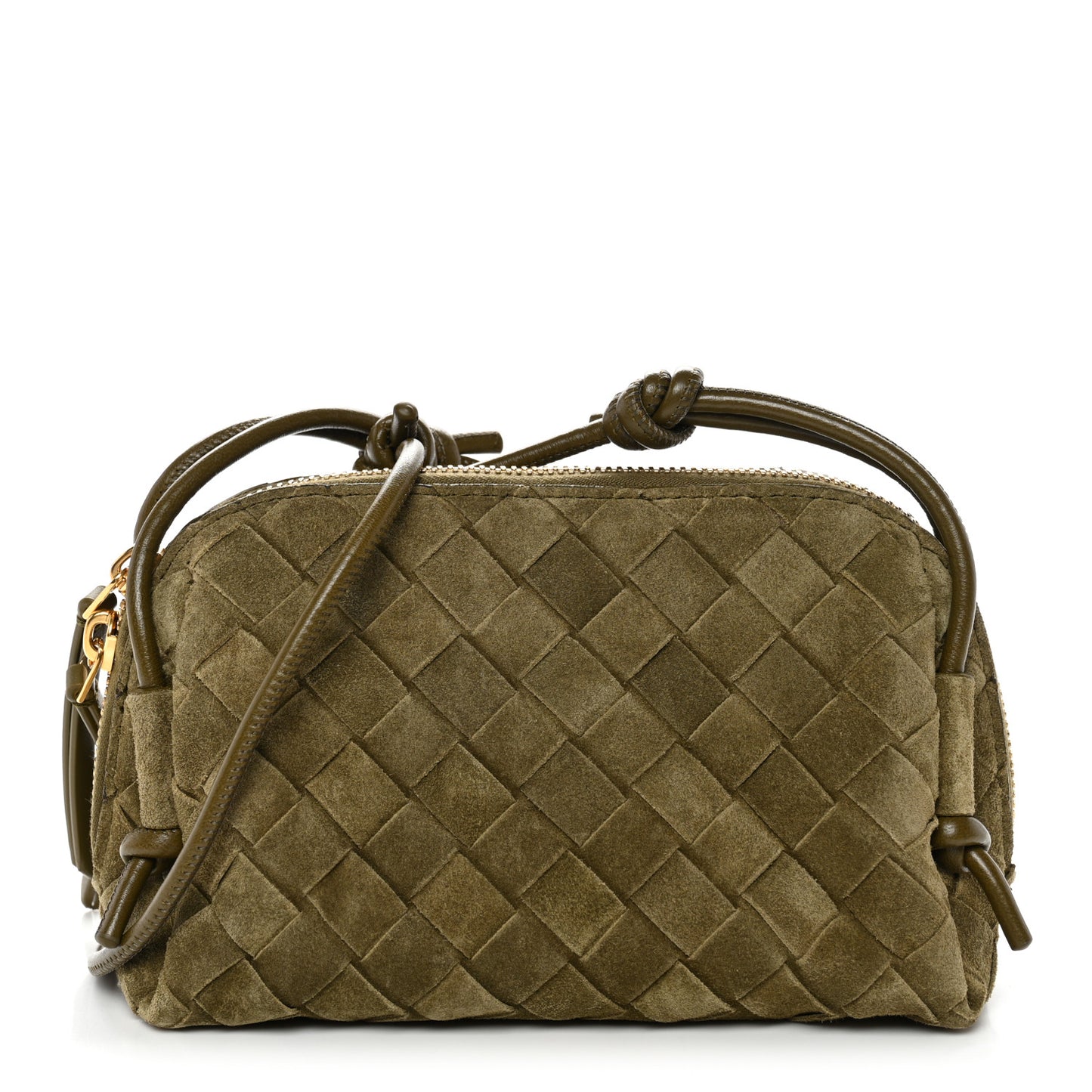 Suede Intrecciato Concert Pouch Cypress
