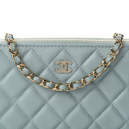 Chanel Caviar Quilted Small Clutch With Chain Light Blue 10 of 11