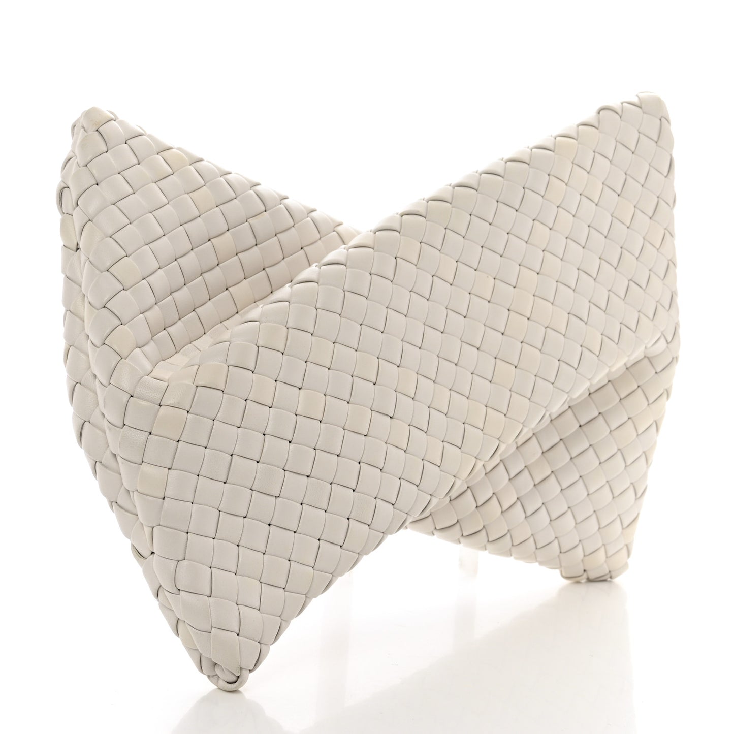 Nappa Intrecciato Crisscross Clutch Chalk