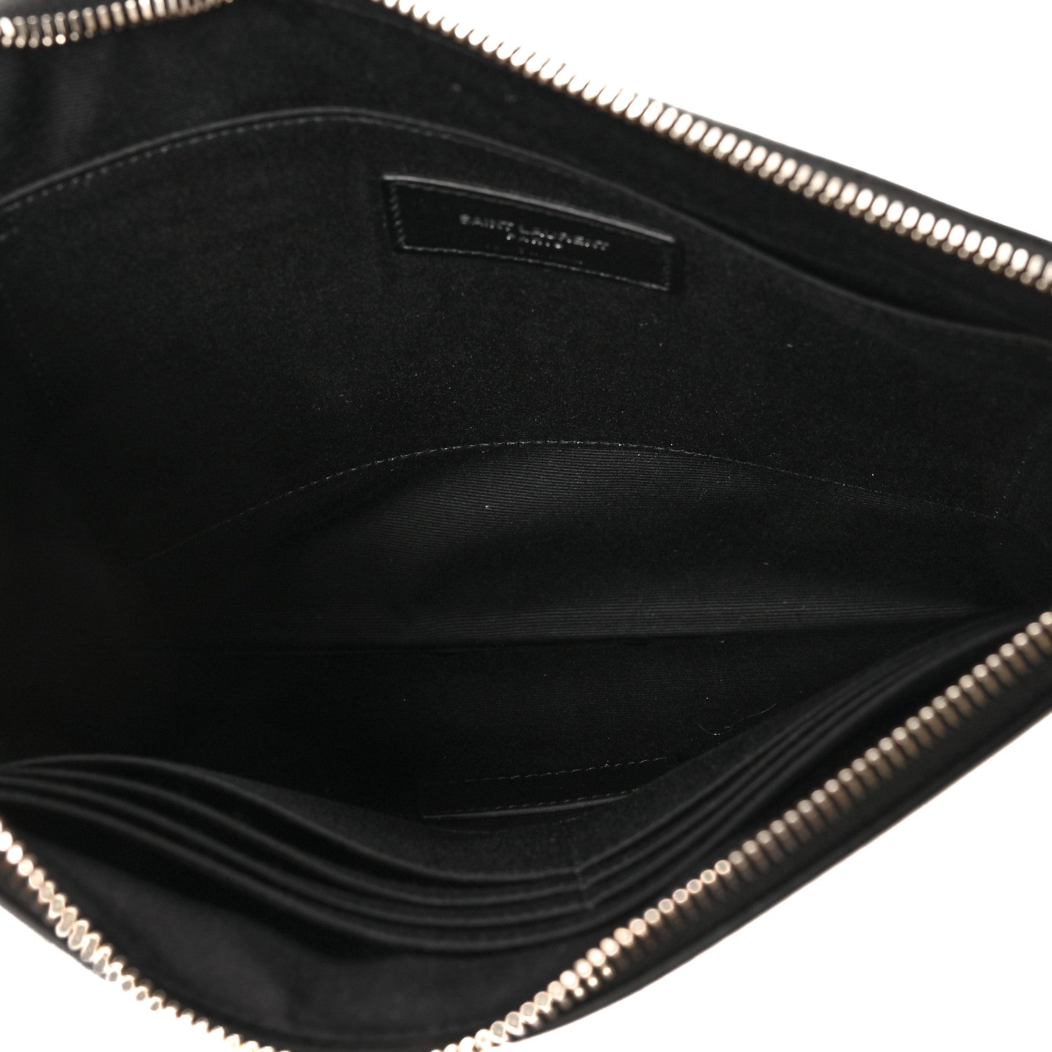Saint Laurent Calfskin Logo Zipped Tablet Pouch Black 5 of 9