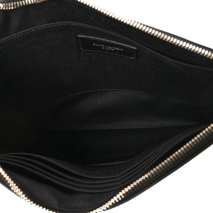 Saint Laurent Calfskin Logo Zipped Tablet Pouch Black 5 of 9