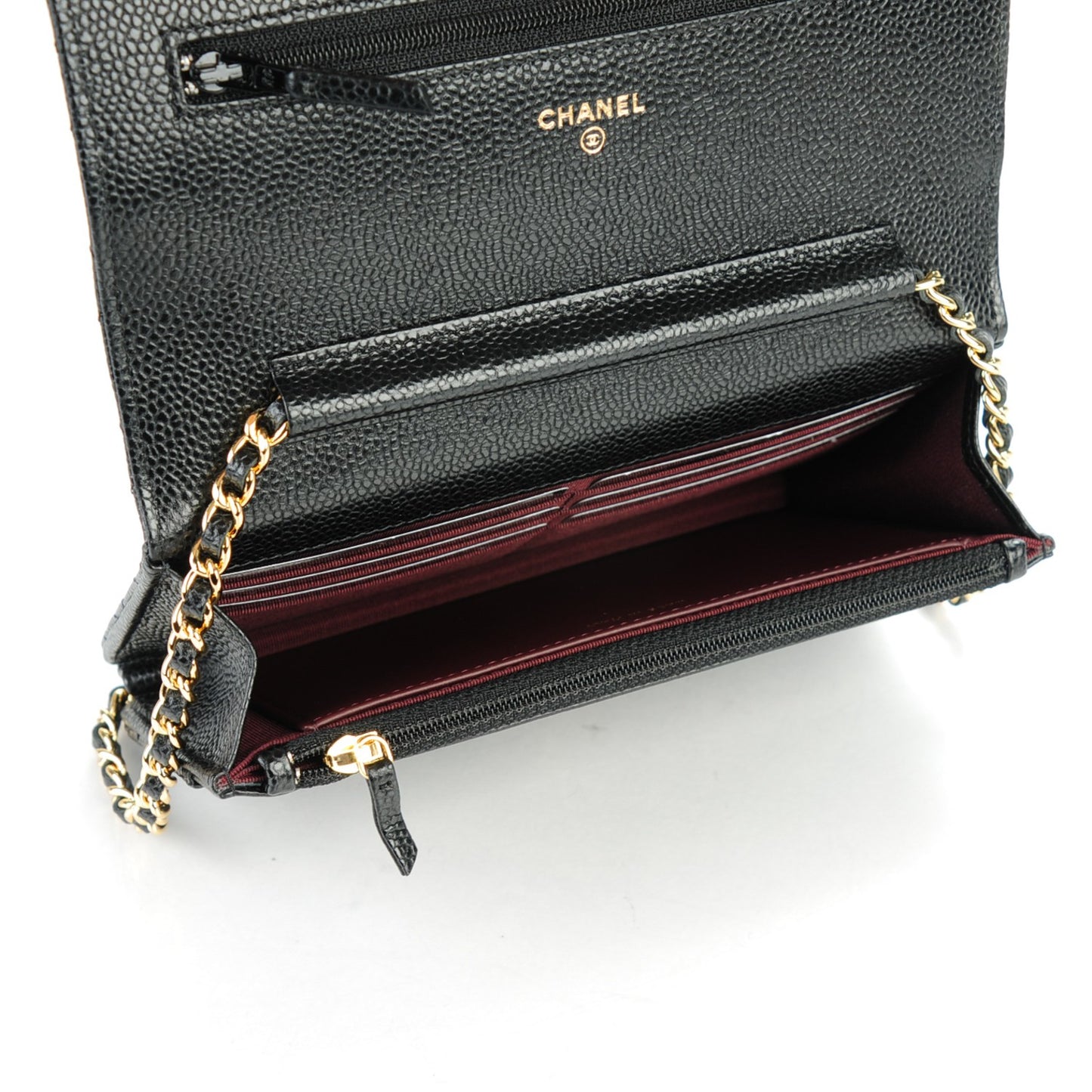 Caviar Quilted Wallet On Chain WOC Black