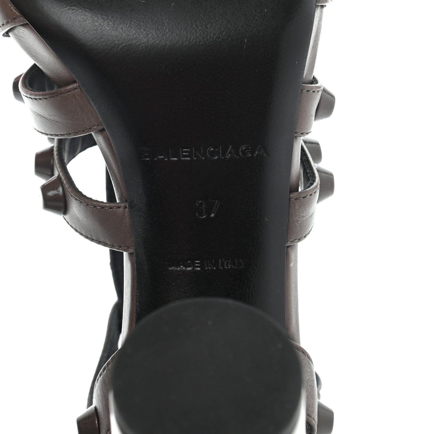 Calfskin Giant Covered Arena Sandals 37 Gris Asphalt