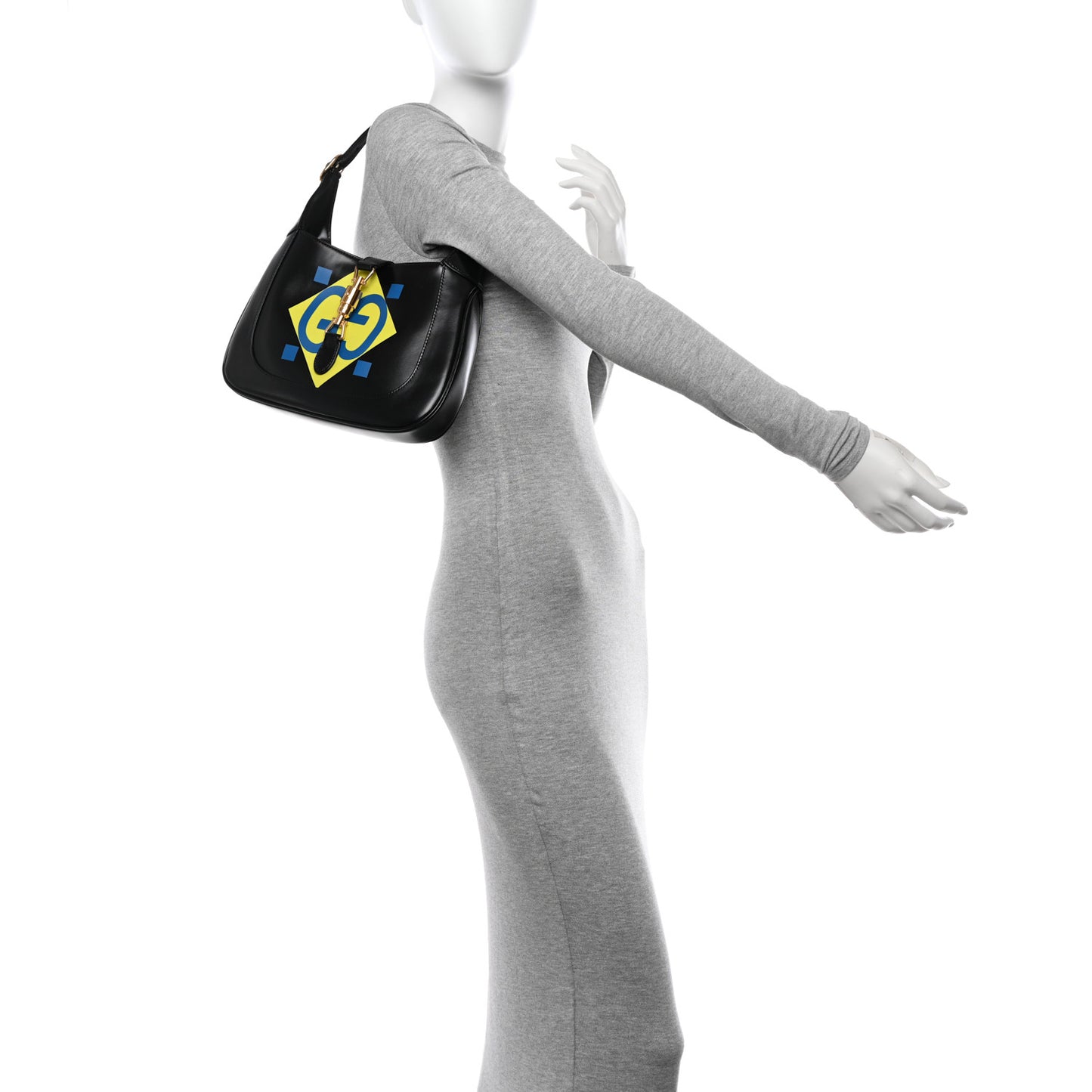 Calfskin Geometric Small Jackie 1961 Hobo Black