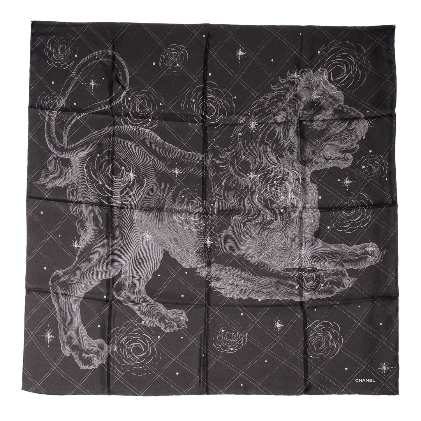 Silk Lion CC Scarf Black