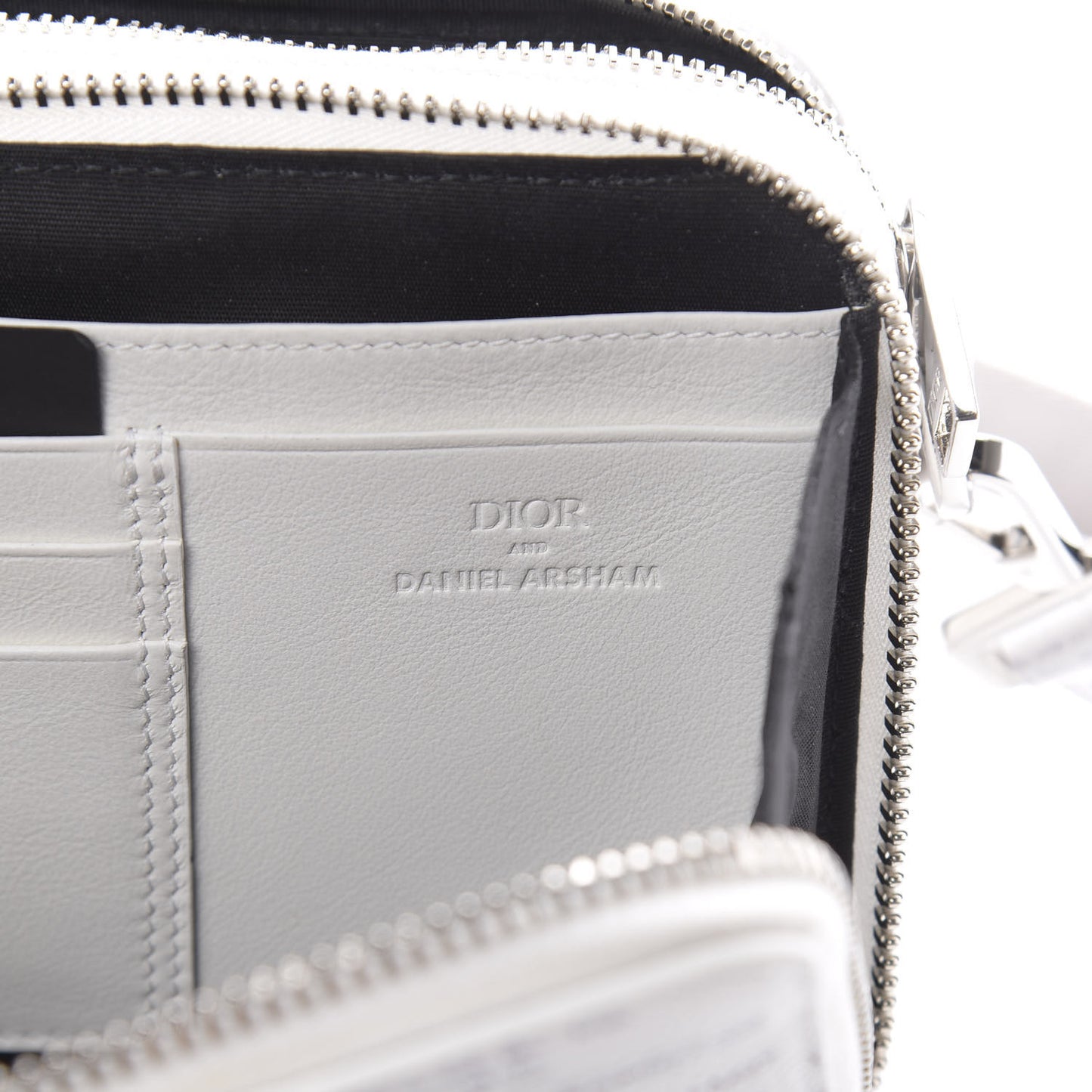 X DANIEL ARSHAM Grained Calfskin Newspaper Messenger White