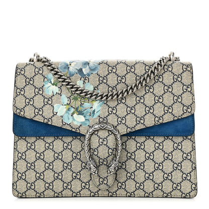 Gucci GG Supreme Monogram Blooms Medium Dionysus Shoulder Bag Beige Navy Vintage Blue 1 of 10
