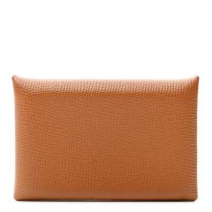 Hermes Epsom Calvi Card Case Gold 1 of 7