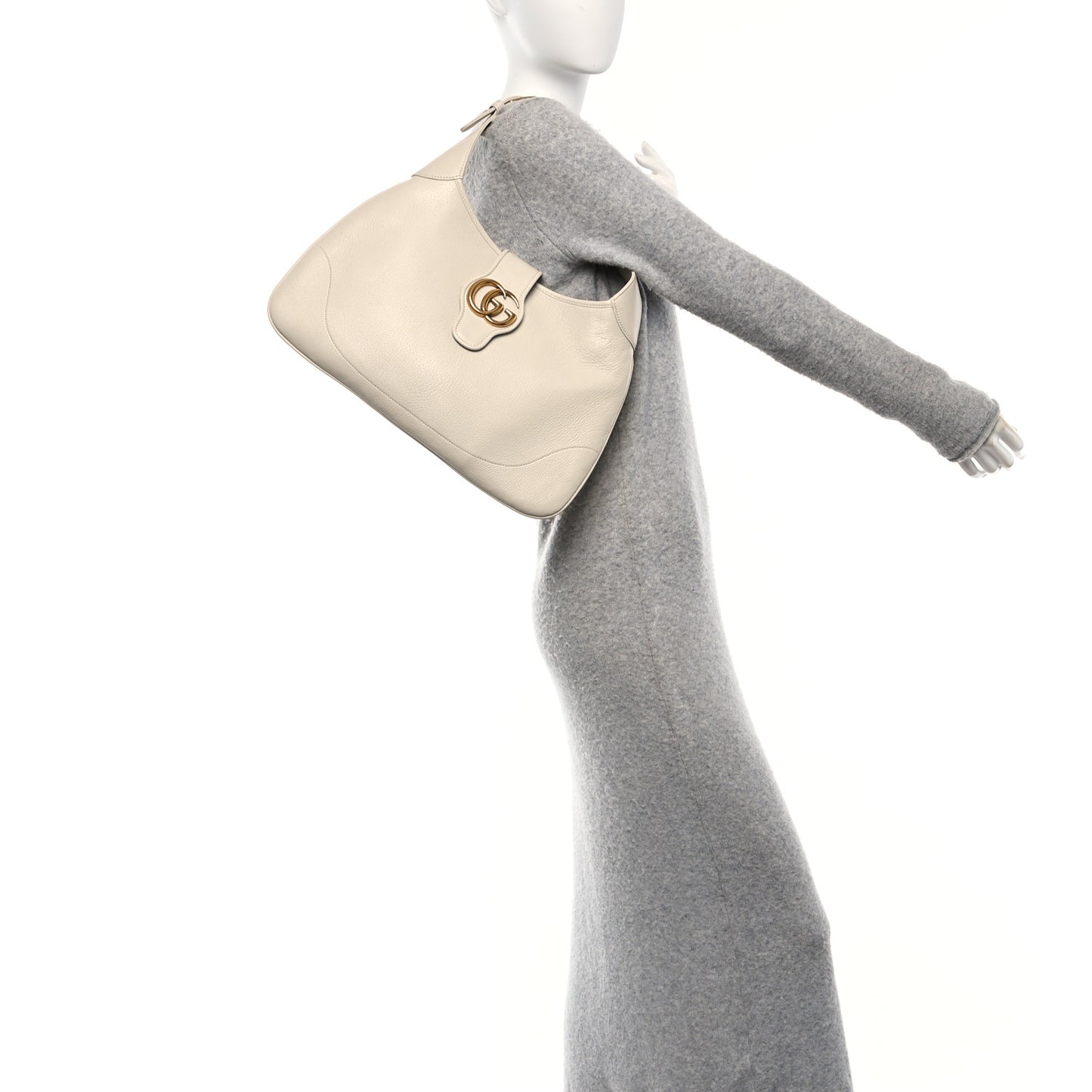 Goatskin Medium Aphrodite Shoulder Bag Mystic White