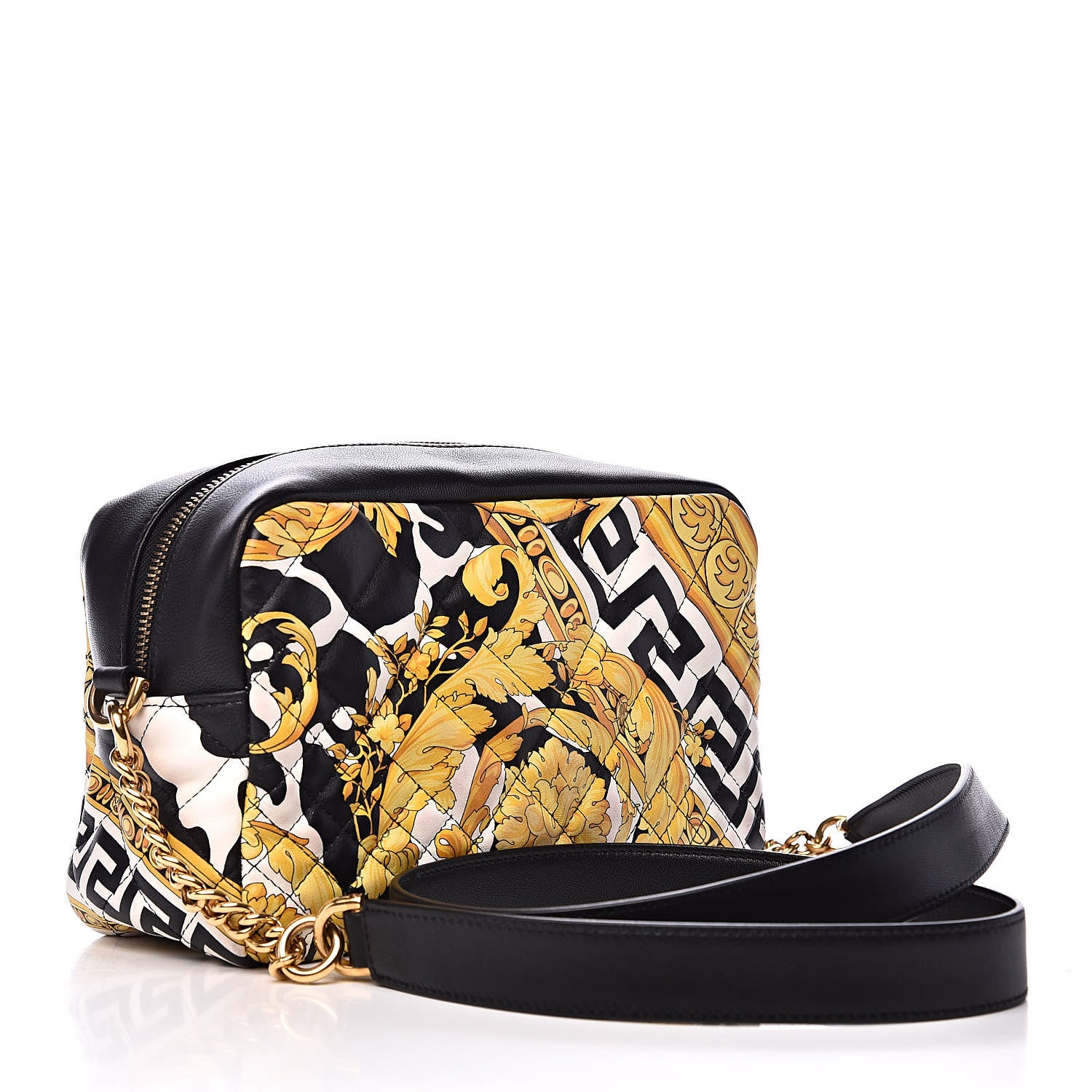 Versace Nappa Quilted Barocco Print Small Camera Bag Black 3 of 10