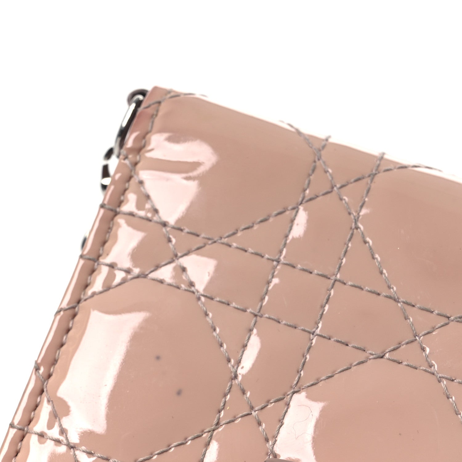 Christian Dior Patent Cannage Lady Dior Eden Wallet Rose Clair 14 of 15