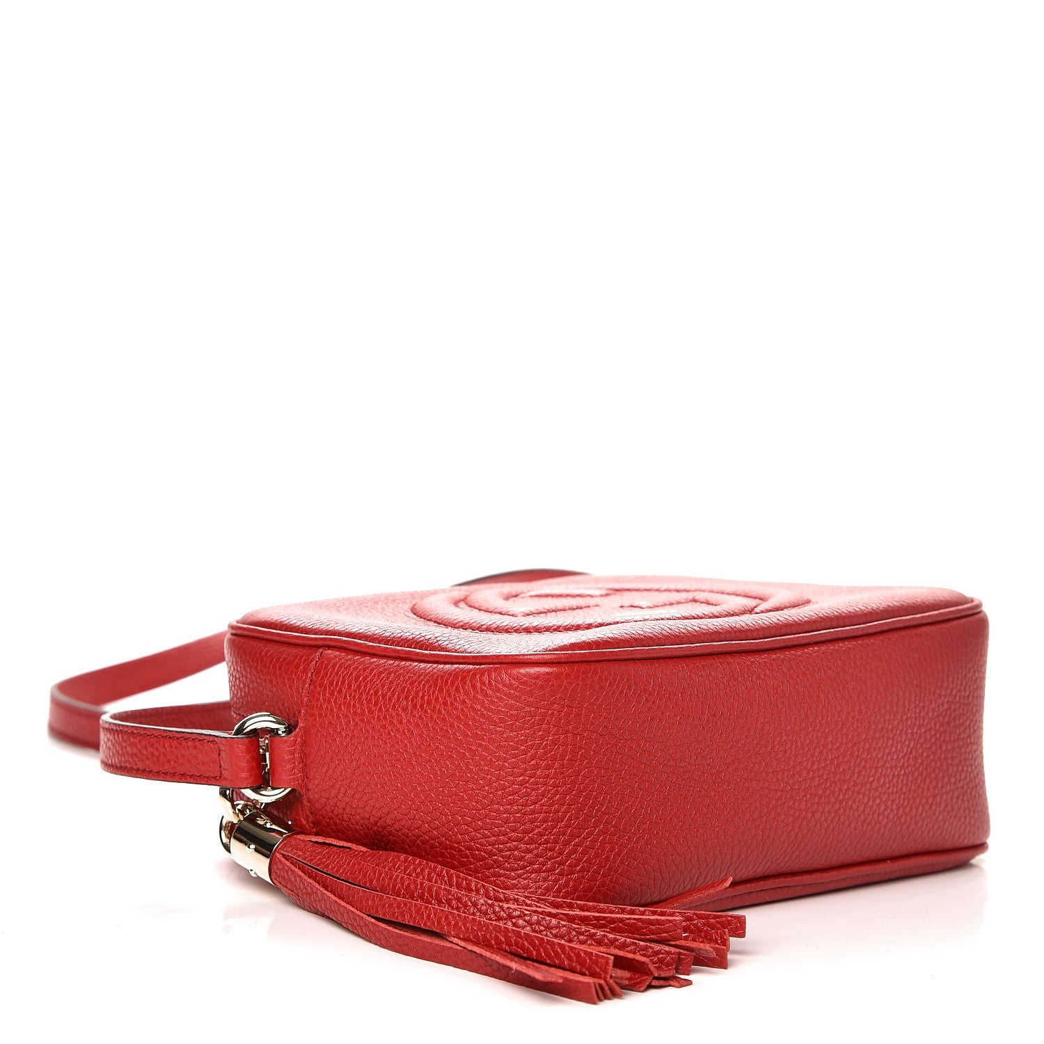 Gucci Pebbled Calfskin Small Soho Disco Bag Vibrant Red 4 of 7