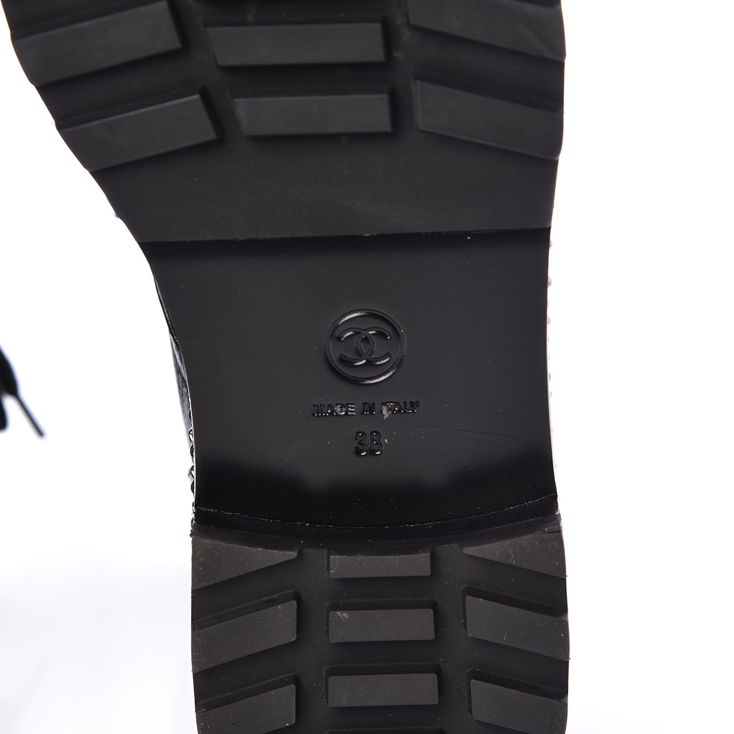 Crackled Calfskin Velvet Pearl Combat Short Boots 38 Black