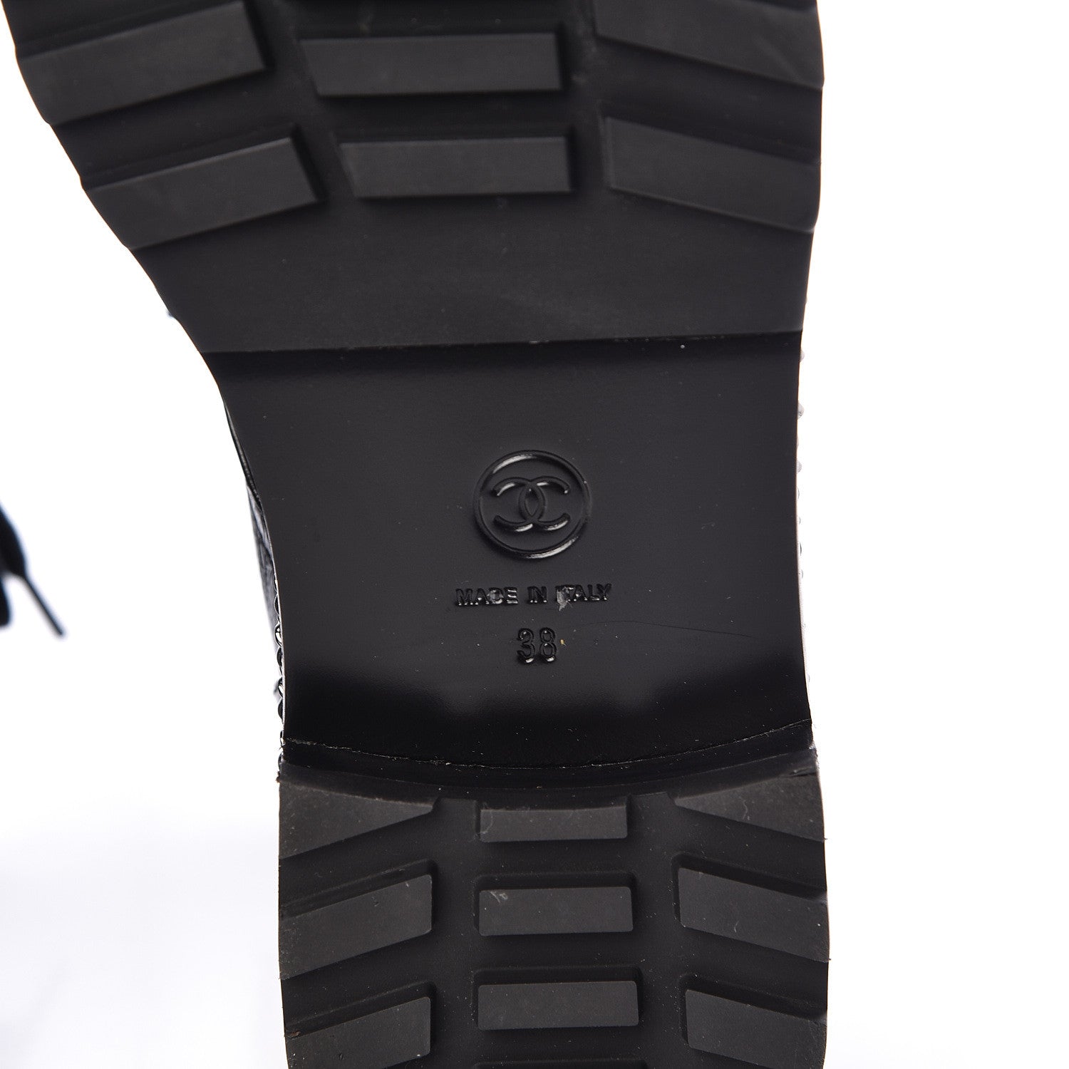 Chanel Crackled Calfskin Velvet Pearl Combat Short Boots 38 Black 7 of 9