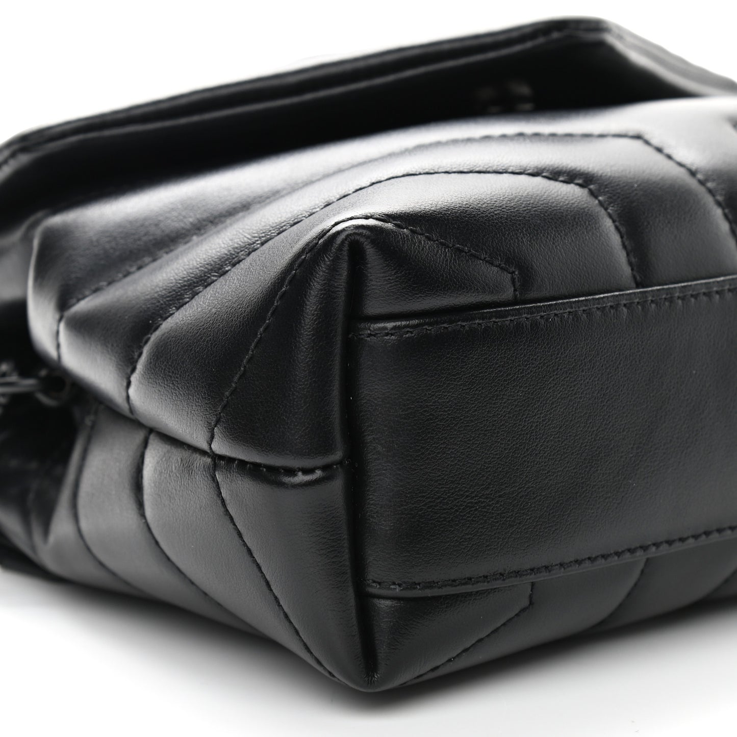 Calfskin Y Quilted Monogram Toy Loulou Crossbody Bag Black