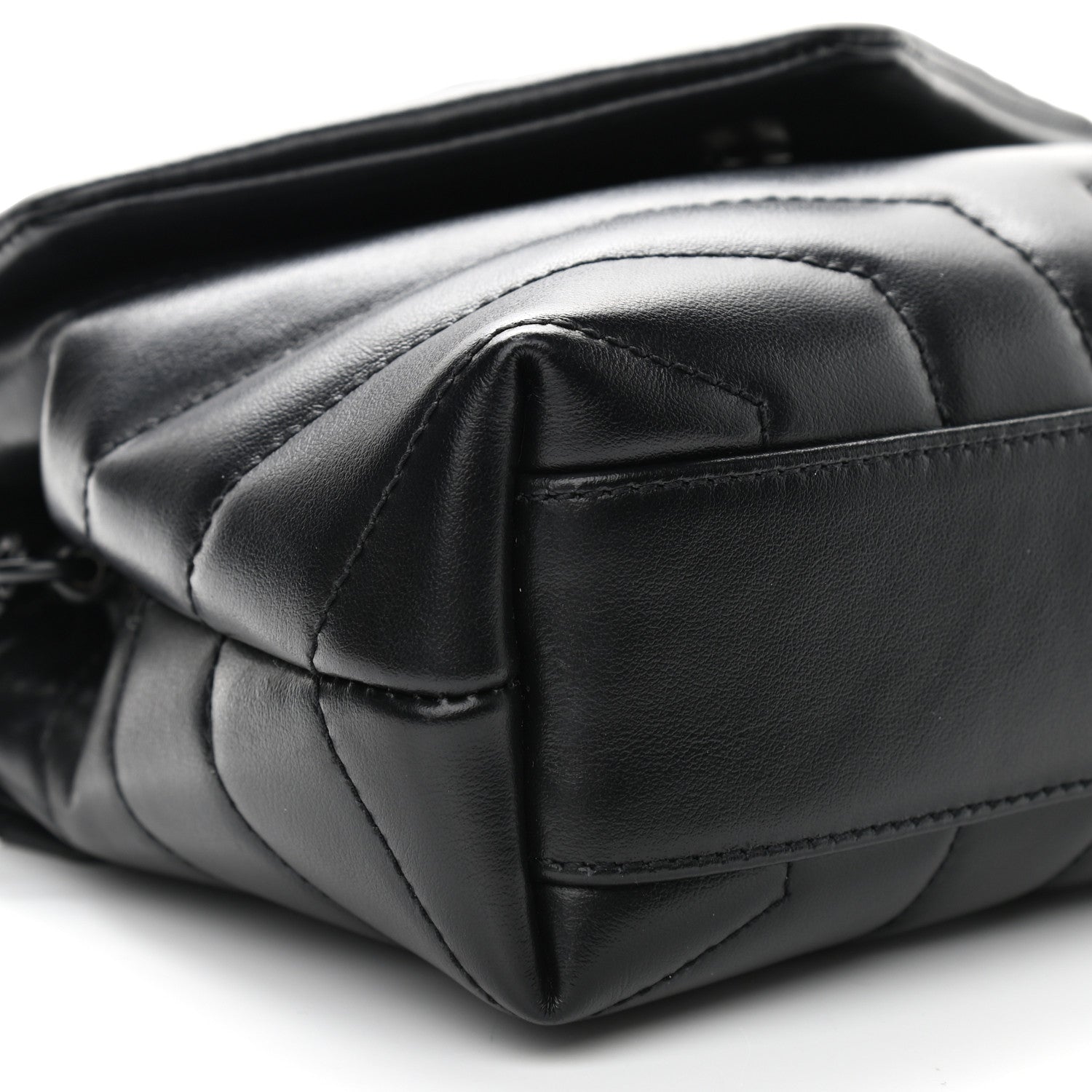 Saint Laurent Calfskin Y Quilted Monogram Toy Loulou Crossbody Bag Black 9 of 10