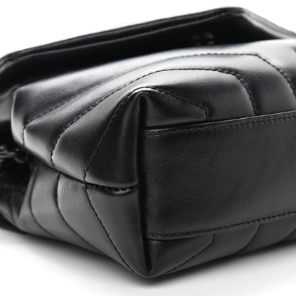 Saint Laurent Calfskin Y Quilted Monogram Toy Loulou Crossbody Bag Black 9 of 10