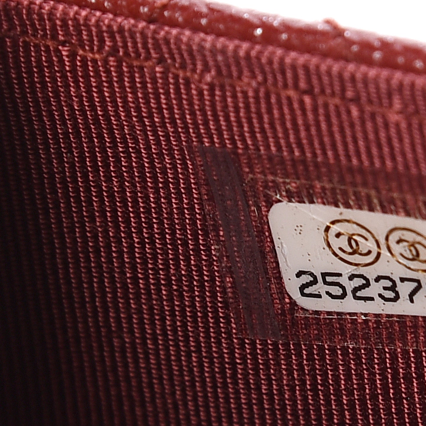 Iridescent Caviar Quilted Flap Card Holder Wallet Burgundy