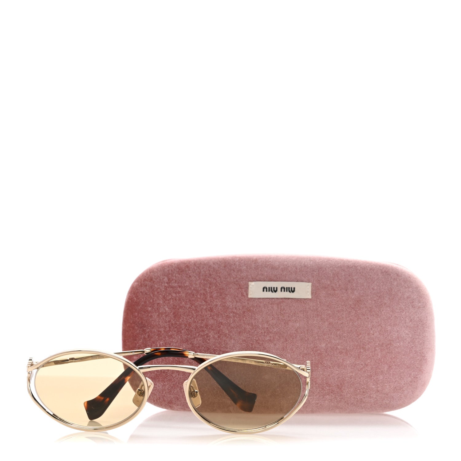 Miu Miu Metal Oval Sunglasses SMU52Y Tortoise 7 of 7