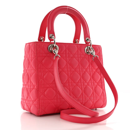 Christian Dior Lambskin Cannage Medium Lady Dior Pink 3 of 13
