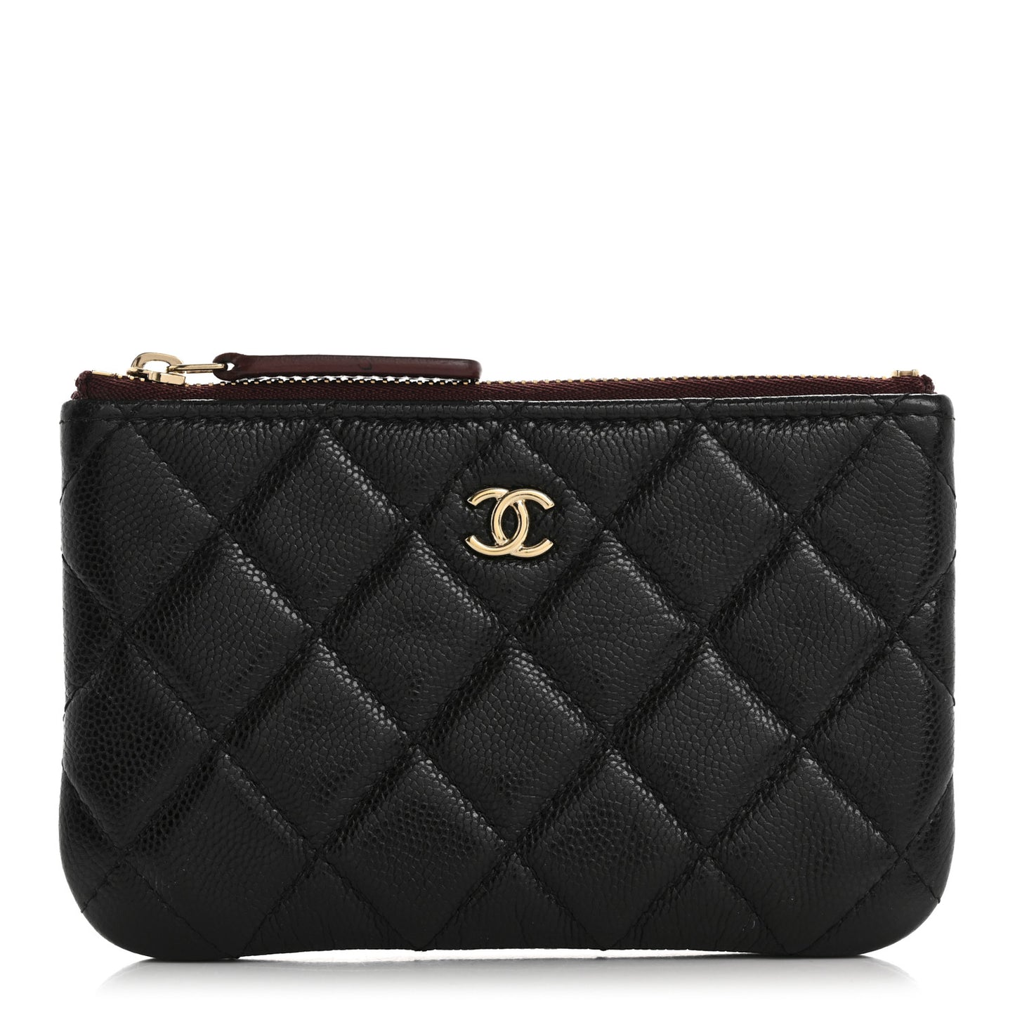 Caviar Quilted Small Cosmetic Case Black