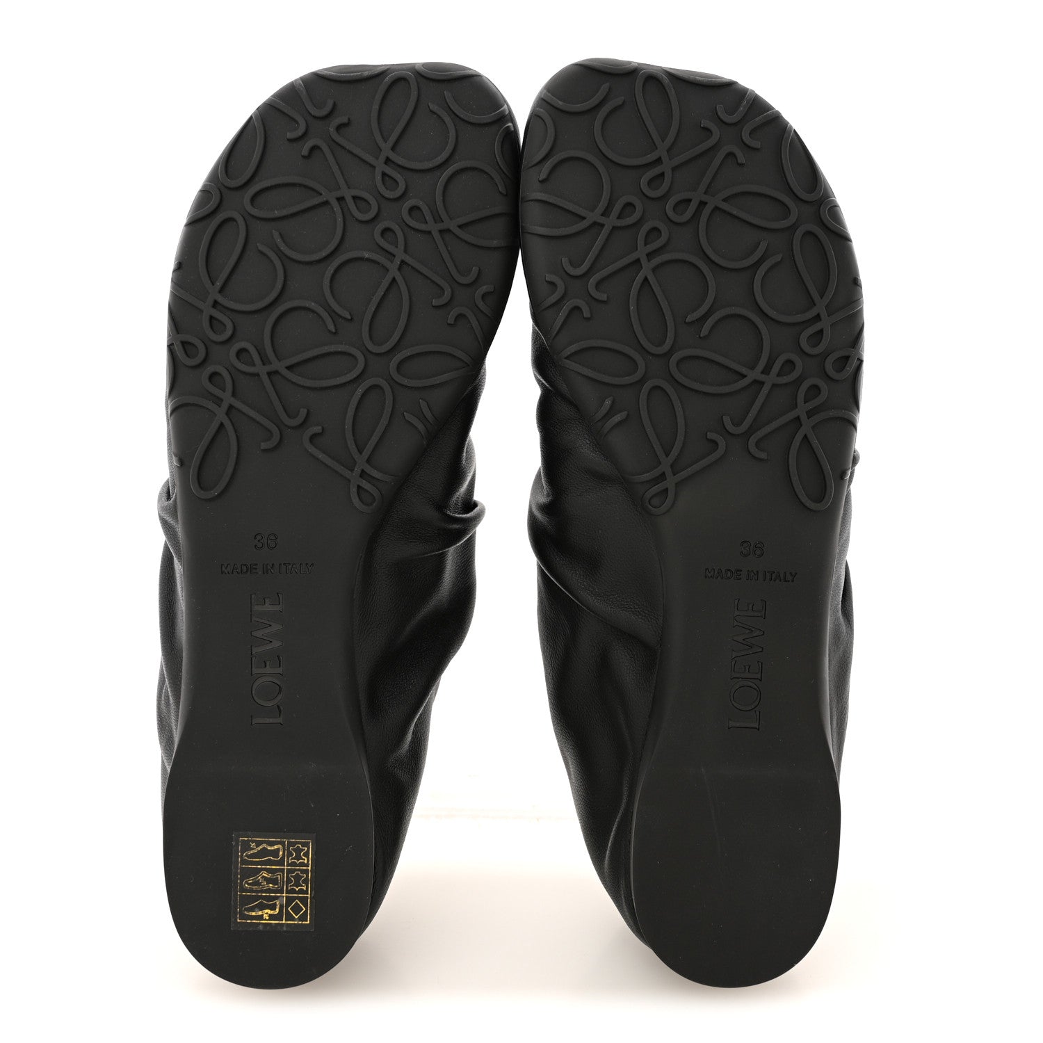 Loewe Lambskin Pebble Ballerina Flats 36 Black 6 of 8