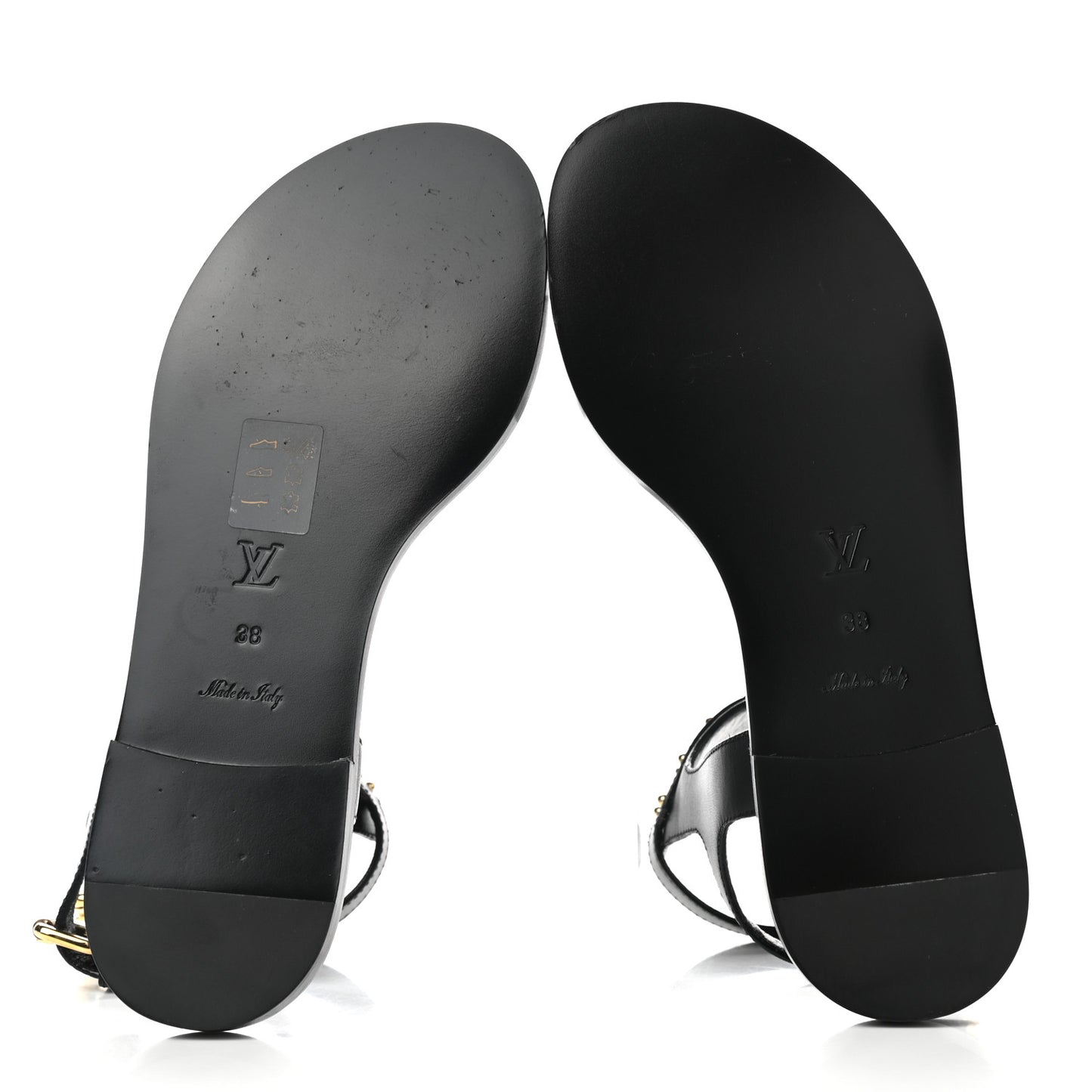 Calfskin Monogram Nomad Flat Sandals 38 Black