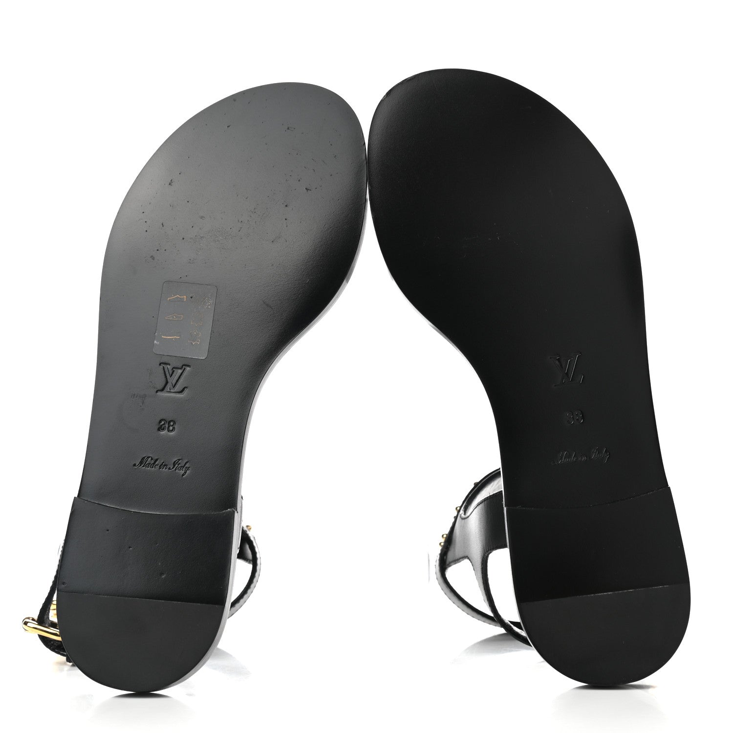 Louis Vuitton Calfskin Monogram Nomad Flat Sandals 38 Black 5 of 8