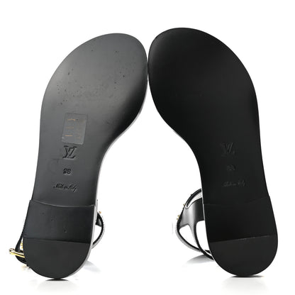 Louis Vuitton Calfskin Monogram Nomad Flat Sandals 38 Black 5 of 8