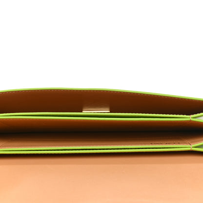 Loewe Silk Calfskin Goya Long Chain Clutch Green Bean 4 of 6