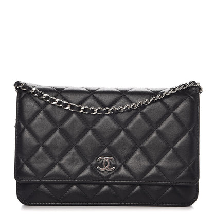 Chanel Lambskin Quilted Wallet On Chain WOC Black 1 of 9