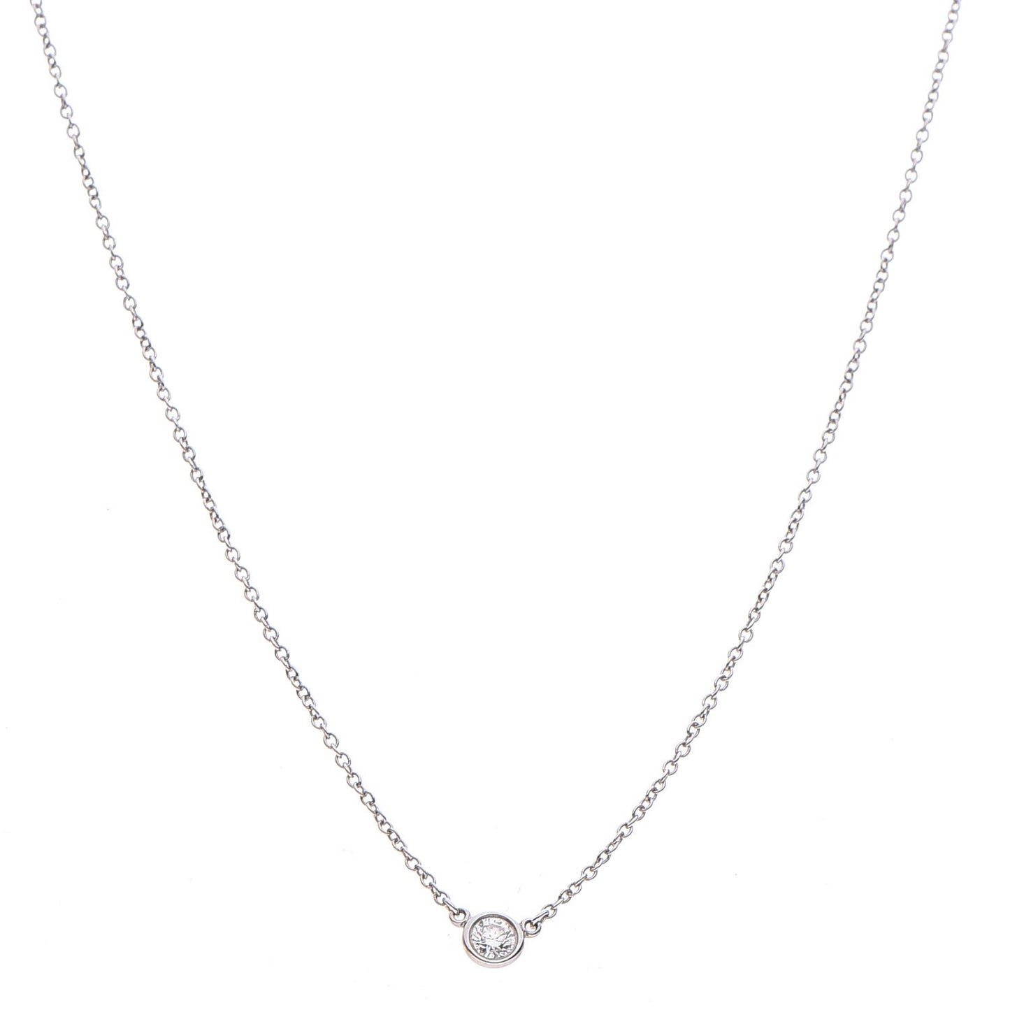 Platinum Diamond .12ct Elsa Peretti Diamonds by the Yard Pendant Necklace