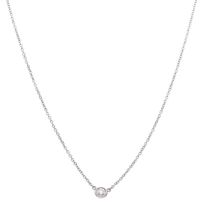 Tiffany Platinum Diamond .12ct Elsa Peretti Diamonds by the Yard Pendant Necklace 1 of 8