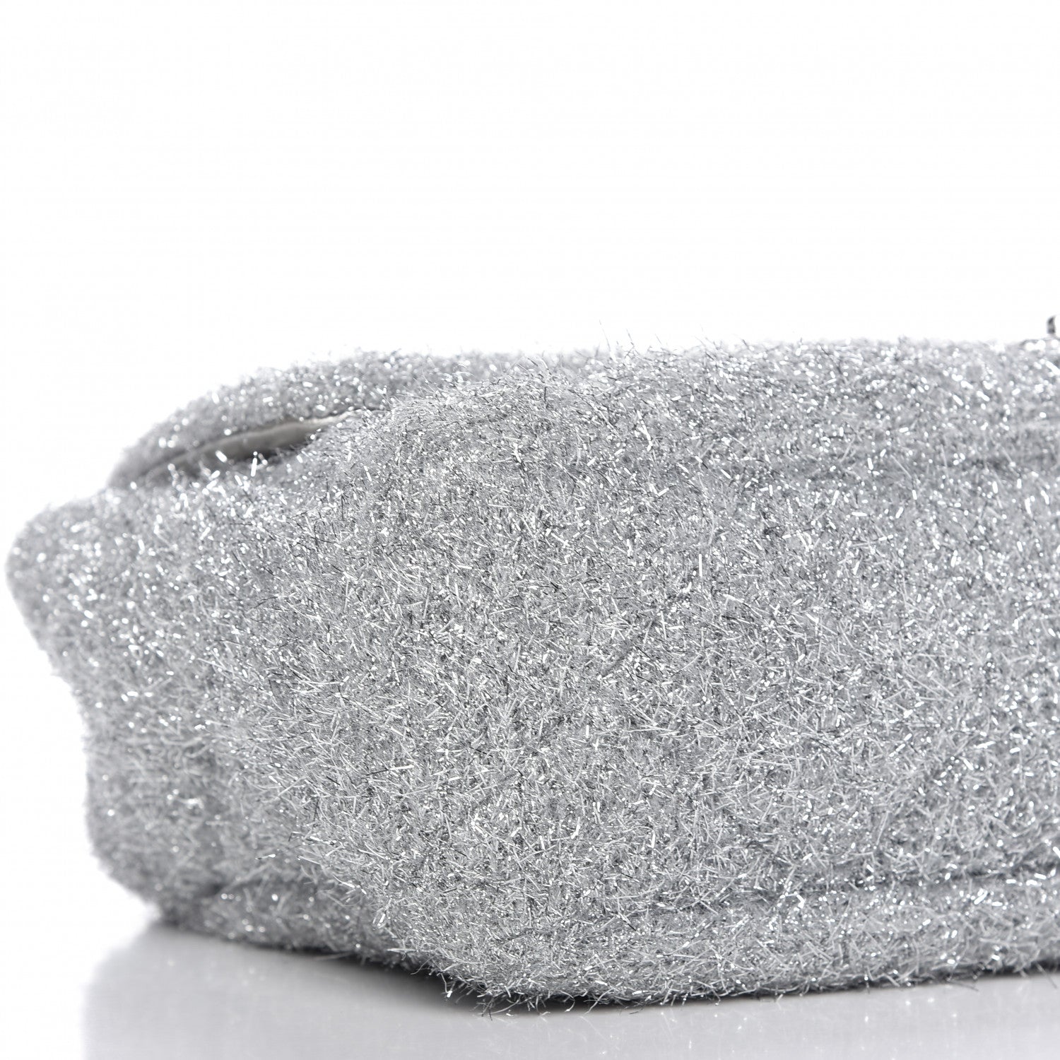 Chanel Lurex Knit Large Pluto Glitter Flap Silver 6 of 10