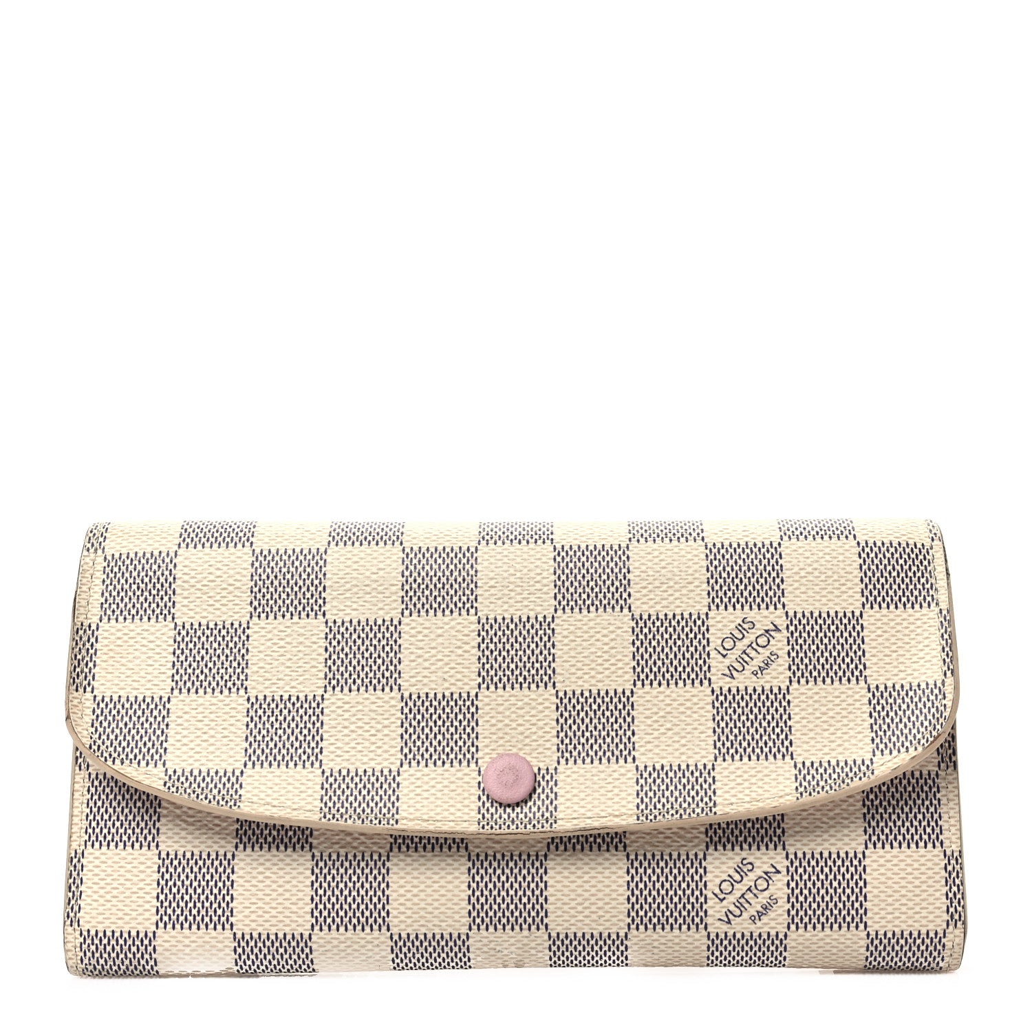 Louis Vuitton Damier Azur Emilie Wallet Rose Ballerine 1 of 8